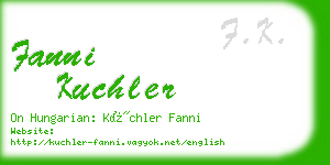 fanni kuchler business card